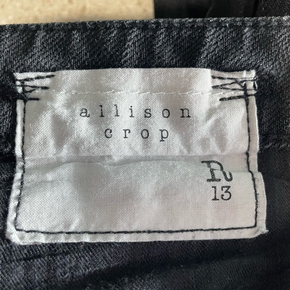 R13 jeans Allison crop Japanese Denim black gray women’s size 31 made in Italy - Picture 4 of 7